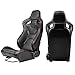2PCS Universal Automotive Racing Seats with PVC Leather Reclinable Racing Bucket Seats with Dual Sliders