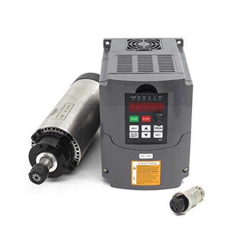 RATTMMOTOR CNC Spindle Motor Kit 1.5KW Air Cooled Spindle Motor ER11 220V 24000RPM 8A 400HZ with 1.5KW VFD Drive 220V Inverter Variable Frequency Drive CNC Spindle Motor Control for CNC Router Machine