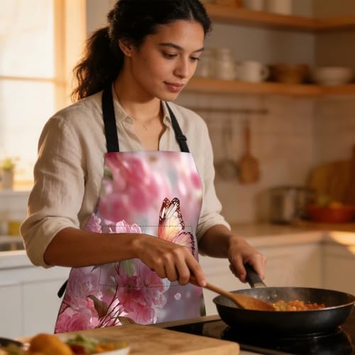 Image of Nuxovilar Decorative Kitchen Apron, 26.77x30.70 Inch Polyester Cooking Wearable Cover