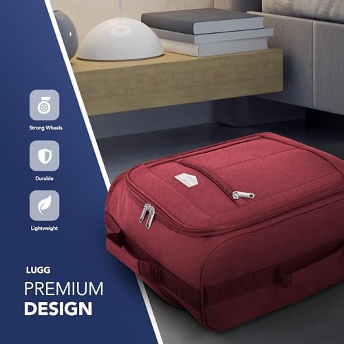 KEPLIN Cabin Approved Lightweight Travel Bag with Wheels, Hand Luggage Suitcase Trolley, Carry on Case, Flight Bag (Red/Black) - Image 4