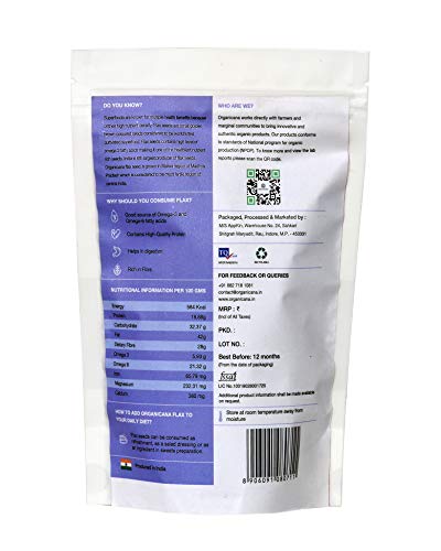 Image of Organicana Certified Organic Omega Rich Chia and Flax Seeds (Alsi) Combo 150gms Each| Rich Source of Omega 3 and 6| Great for Weight Loss | High Fiber and Protein | Directly from Indian Farmers