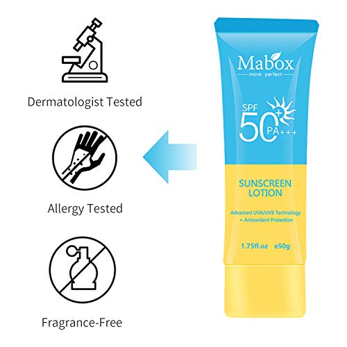 Mabox Skin Dry Touch Sunscreen Broad Spectrum Spf 50, Oil Free Face Sunscreen, Non-Greasy Sunscreen Lotion #TOP2