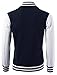 uxcell Men's Button Front Baseball School Lettermans Varsity Bomber Jacket Navy Blue M US 38