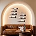 FLstudio Wall Mounted Wine Rack: 8 Bottle Wall Mount Wine Rack for Wine Bottles Display and Storage - Metal Wall Wine Bottle Organizer Holder for Wine Cellar Home Kitchen Bar Decor