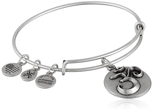 Alex and Ani Om III Expandable Rafaelian Silver Bangle Bracelet
