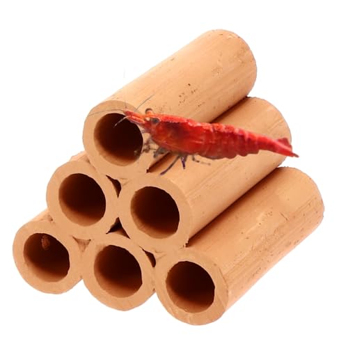 GarPet Aquariendeko Pyramide 6er Garnelenröhre Aquarium Deko Garnelen Garnelenhöhle Krebshöhle Welsröhre Laichröhre Keramik Ton Terracotta