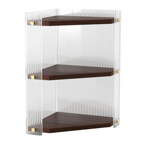 Sxmrmnx Organizador y almacenamiento de encimera de baño de 3 niveles, estante organizador de encimera de madera para fregadero de tocador