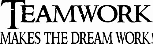Sticker mural Teamwork Makes The Dream Work autocollant vinyle de motivation 20x55 cm