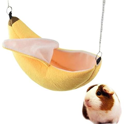 LHHA Bananen Hamster Bett Haus Hängematte Kleintier Warmes Bett Haus Käfig Nest Hamster Zubehör für Sugar Glider Hamster Kleines Vogel Haustier Cover