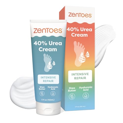 ZenToes Urea Cream 40 Percent for Feet | Foot Lotion for Dry Cracked Heels and Feet | Intense Dry Feet Softening and Hydration for Skin | Heel Balm and Moisturizing Care | 5oz