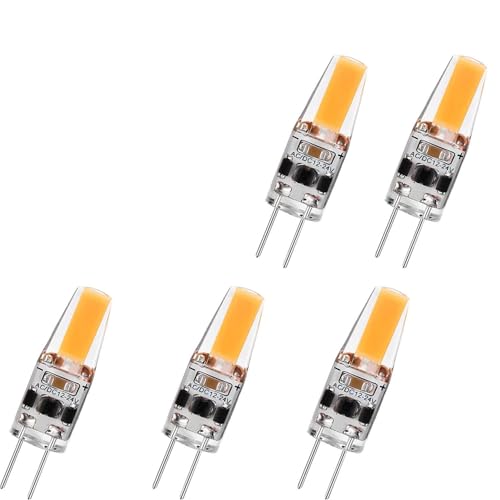 Atwnjkp Lampadine LED G4 Dimmerabile,G4 LED 3W Equivalente 30W Lampada Alogena,Bianco Caldo 3000K,Lampadina G4 LED 3W 300LM AC/DC 12V-24V Nessun Sfarfallio,Fascio 360°,5 Pezzi