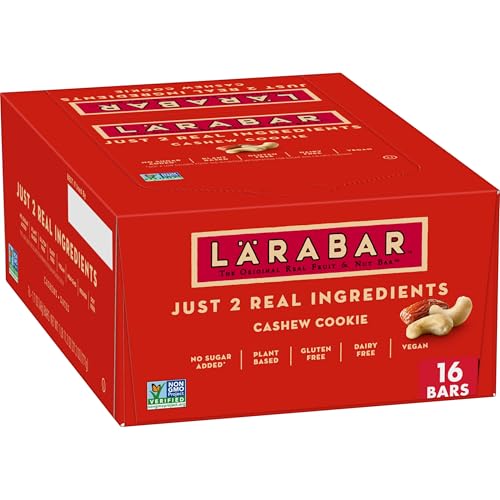 Larabar Cashew Cookie, Fruit and Nut Bars, Gluten Free and Vegan, 27.2 oz, 16 Ct