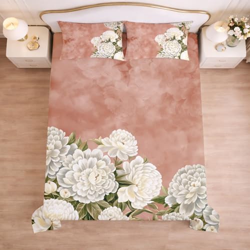 Image of Cloth Fusion Glace Cotton Flat Bedsheet for Double Bed with 2 Pillow Covers (90x100 Inches, Blush Rose)