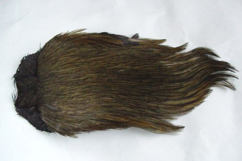 1 x Cou de Coq Indien - Olive pour Montage de Mouche de Peche