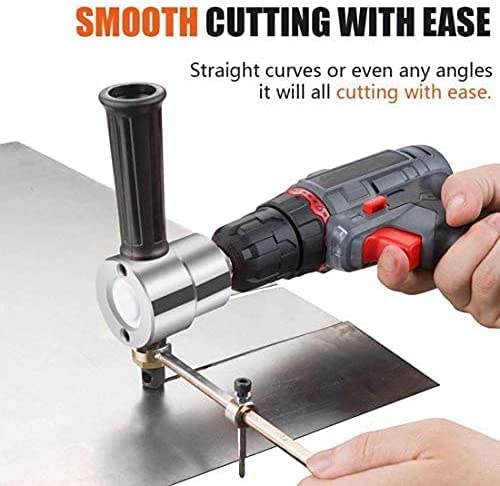Double Head Sheet Metal Nibbler, Illuminate Nibbler Metal Cutter, Nibbler Drill Attachment For Straight And Curved Cutting, Up To Maximum 14 Gauge Steel #TOP2