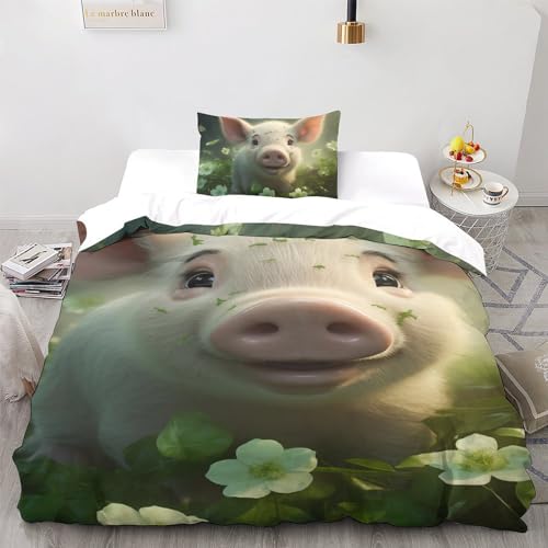 Housse de couette 135x200cm lit simple avec taies d'oreiller 3D Animals SCOOVY - 3