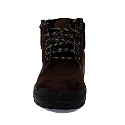 Bota Botina Segurança Bico De Pvc Couro Nobuck (39, MARROM)