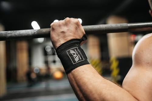 Image of WARM BODY COLD MIND - Premium Cotton Weight Lifting Wrist Wraps for Cross Training, Powerlifting, Deadlift, Weightlifting, Gym, Wrist Straps, Workout, Fitness, Heavy-Duty Support
