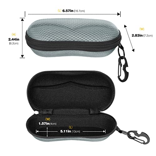 Image of MoKo Semi Hard Shell Sunglasses Case, Unisex Protective Eyeglass Case Glasses Case Holder with Metal Hanging Hook