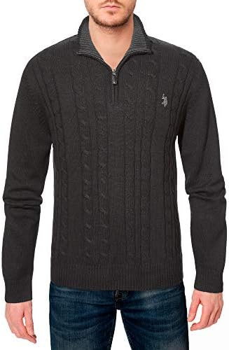 U.S. Polo Assn. U.s. Polo Assn. Men's Cable Knit 1/4 Zip Sweater ...