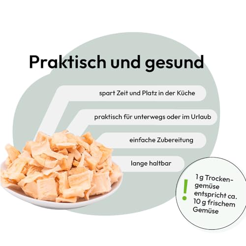 GRAU – das Original – Trockengemüse zum BARFen für Hunde - Pastinaken-Würfel, 1er Pack (1 x 1.2 kg), Ergänzungsfuttermittel für Hunde