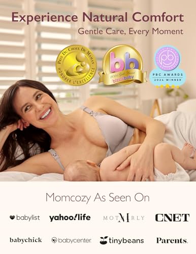 Image of Momcozy Nursing Bras for Breastfeeding, Seamless Pregnancy Maternity Bra Wireless Classic Jelly Strip Support Nursing Bra