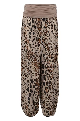 Malito - Pantalon Sarouel Léopard Bouffant Léger et Aéré pour Plage et Loisirs (XS-XL)