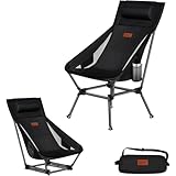 キャンプファイヤーチェア アウトドアチェア 2WAY キャンプ椅子 ローチェア 軽量 枕付き ハイバック 【独自開発のカップホルダー】 耐荷重150kg コンパクト イス ロータイプ 収納袋付属 携帯便利-ST (黒)