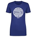 500 LEVEL Justin Wrobleski Los Angeles D Vintage Baseball Women's T-Shirt (Royal Blue, XL)