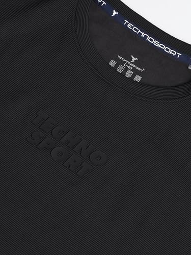 Image of TECHNOSPORT Men Printed Oversized Round Neck T-Shirt with COTFLEX, Dry Fit Sports Tee, Oversized Activewear T-Shirt for Gym, Running, Sports & Casual Wear