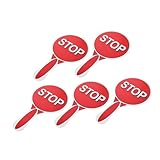 Supvox 5 Stück Teiliges Doppelseitiges Verkehrszeichen für Robustes Handheld Stoppschild mit und Grünem Signal Pädagogisches Lernspielzeug für Kindergarten und Grundschule Fördert