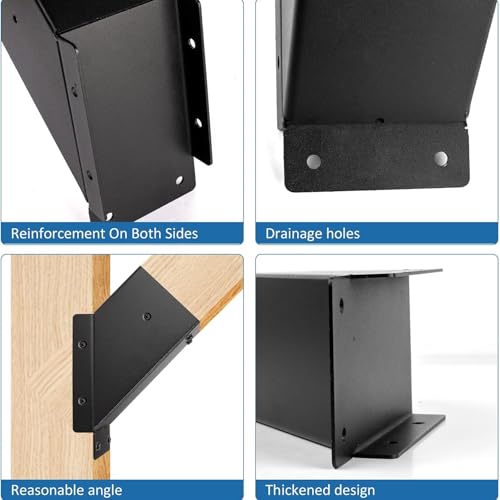 6 piezas de soporte angular para pérgola, refuerzo en ángulo de 45 grados para cabañas y kits de patio con orificios de drenaje, soporte robusto para pérgolas y cenadores miniatura 3