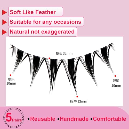 LASGOOS Manga False Eyelashes - Natural Thick Curl Lashes