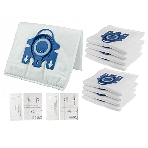 9 Pack Airclean GN 3D Vacuum Cleaner Bags Compatible with Miele Classic C1, Complete C1, Complete C2, Complete C3, S227/S240, S270,S400,S2,S5,S8 Series Canister PS03 (9 Dust Bags + 2 Set Filters)