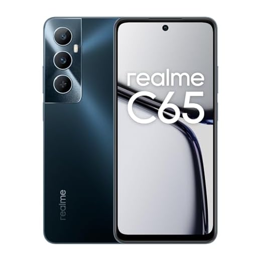 realme C65 4G Smartphone 8+256GB, Negro Starlight, Schermo 6.67 pollici, Refresco a 90 Hz, Caricamento 45W Rapido, Batteria 5000mAh, Fotocamera AI 50MP, Potente Chipset Helio G85, IP54