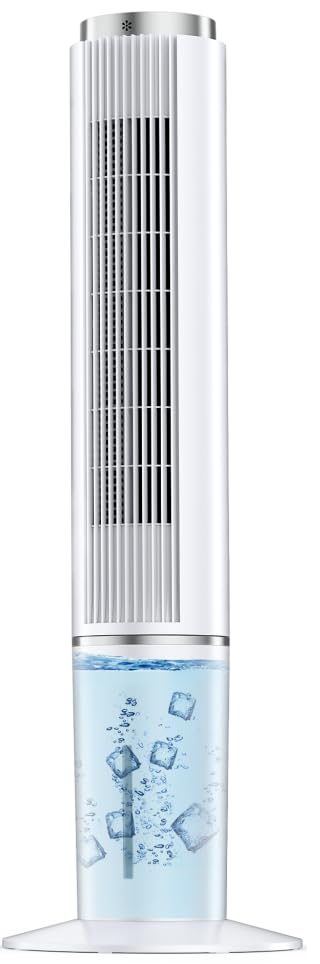 COOLECH 42 INCH Windowless Portable Air Conditioners w/4 Modes & 3 Speeds, 1-Gal Tank for 15H Cooling, 12H Timer, Swamp Cooler Air Conditioner No Window Needed, 90° Oscillating AC Unit for Bedroom