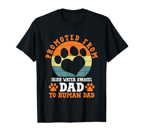 Promovido de Irish Water Spaniel Dad Funny Shannon Spaniel Camiseta