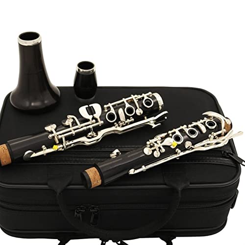 HMHM New Bb Tone 20 Keys Ebony Wood Clarinet German System Design Silver Plating Keys with Case Student Clarinet