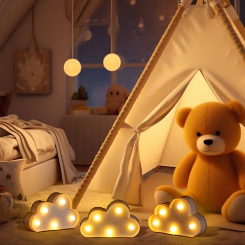 Tujoe SEW-TUJOE-1418 6 Pcs Led Cloud Night Light Decor Can Be Hung On The Wall Kids Room Room Light, Suitable For Birthday Party Holiday Decoration Baby Room Nursery Decoration thumb #4