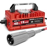EPOWREY 15 AMP Golf Cart Charger for 48 Volt Club Car with Type 3 Pin Round Plug-Lead Acid