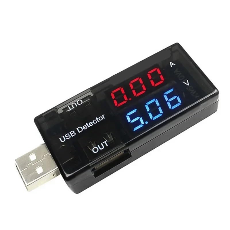 CZKE 3 in 1 LCD Digital USB Voltmeter Ammeter 5V 12V DC Car Phone Voltage Current Volt Ampere Power Capacity Charger Detector Monitor(Type 2)