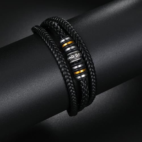 Pulsera de cuero trenzada para hombre miniatura 5
