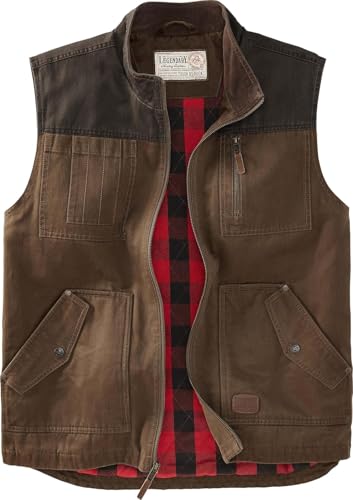 Legendary Whitetails mens Tough as Buck Vest for Men, Work Flannel Lined Hunting Outerwear, Casual Western Insulated Zip Up