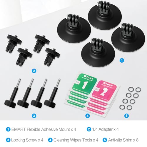 Menton adhésif compatible Insta360 X4 et GoPro, support casque flexible - 7