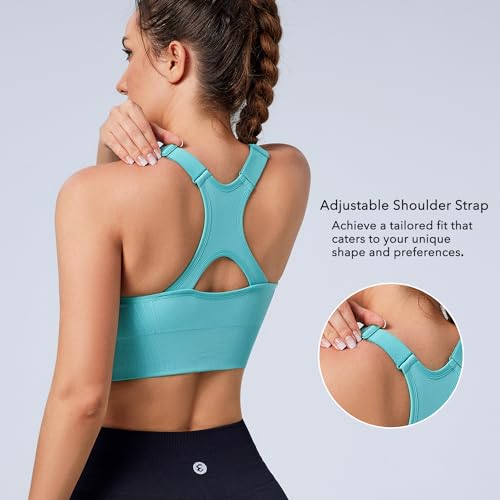 Image of Evercute High Impact Sports Bras for Women 3 /4 /5 Pack, Adjustable Straps Padded Supportive Seamless Racerback Running Bras