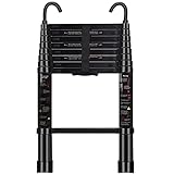 ARCHOM Telescoping Ladder 8.5 FT - Aluminum Telescopic Ladder with Hooks - Folding Extension Ladders for Home Work Loft Roof Attic RV Ladder with...