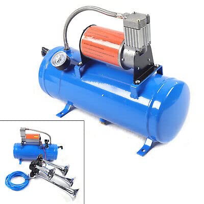 Zestaw Train Air Horn z kompresorem, wytrzymały 12 V Suv Car Truck 150 Psi 6L Trąbka do pompowania opon, kompletny system