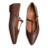 Bout pointu fin fermé : le charmant bout pointu des chaussures habillées pour femme ajoute une touche d'élégance et de sophistication. Le design découpé en forme de U améliore l'allure et l'attrait élégant des chaussures plates marron pour femme. Parfait à assortir avec un jean et un t-shirt pour un look élégant au quotidien. Les chaussures de travail pour femme combinent un design tendance avec un confort optimal.