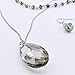 Bocar 3 Layer Jewelry Set Long Chain Pendant Bead Necklace Earring for Women