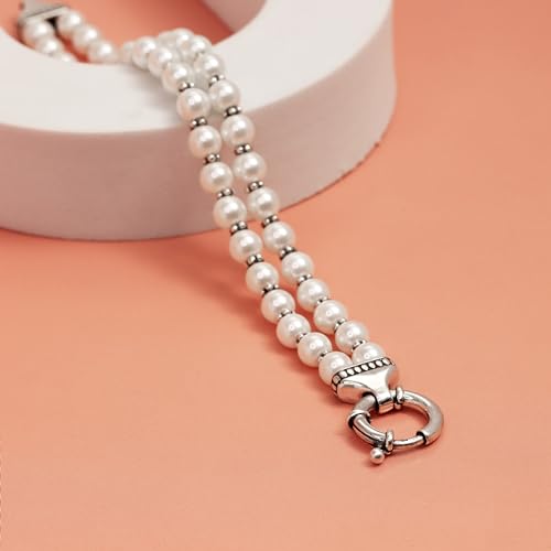 LeCalla Pearl Bracelets for Women in 925 Sterling Silver & 14K Gold-Plated Silver | Adjustable Pearl Bolo Bracelets | Handmade Sliding Chain Beaded Bracelet Jewelry Gifts for all Occasions4